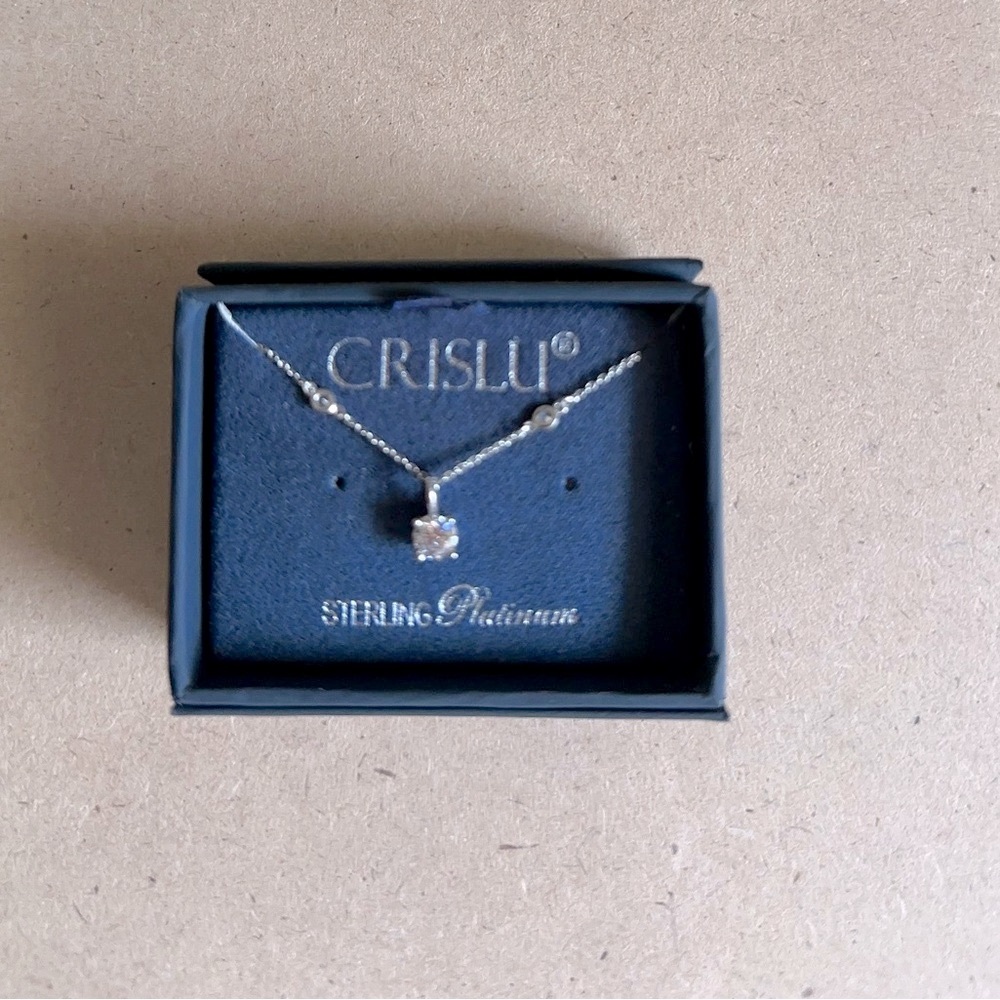 CRISLU STERLING PLATINUM SILVER 925 NECKLACE